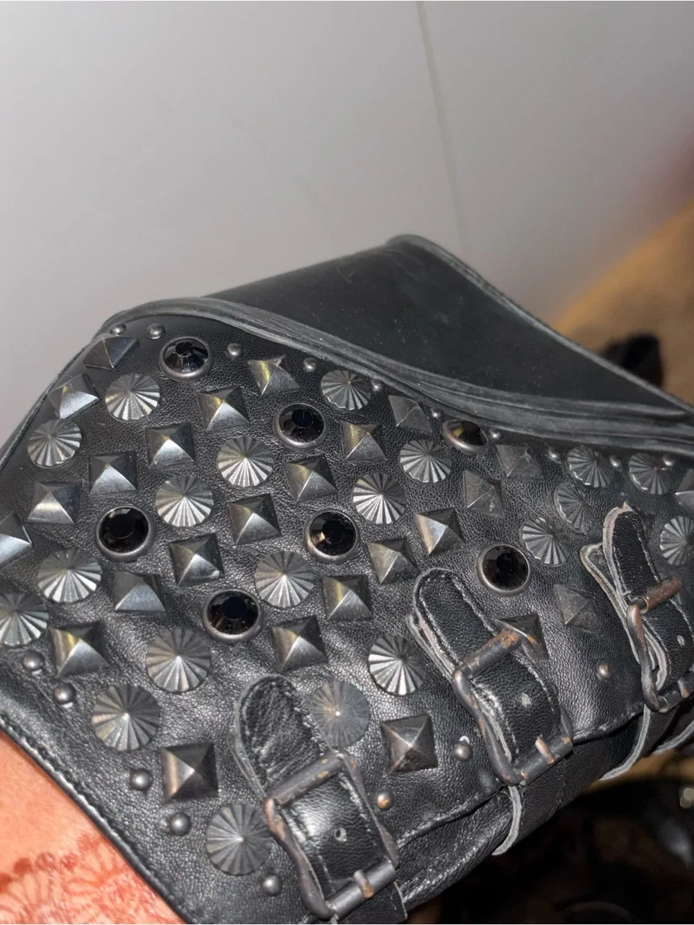 Ash Black Studded Wedge Ankle Boots